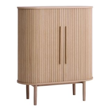 Dulap în culoare naturală deschisă cu aspect de lemn de stejar cu ușă glisantă 100x118x40 cm Meta – Unique Furniture