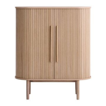 Dulap în culoare naturală deschisă cu aspect de lemn de stejar cu ușă glisantă 100x118x40 cm Meta – Unique Furniture