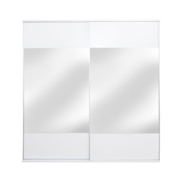 Dulap Laguna alb, usi culisante cu oglinzi