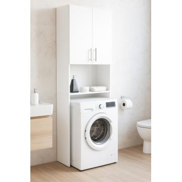 Dulap masina de spalat, 2 usi, alb, 64x25x195 cm