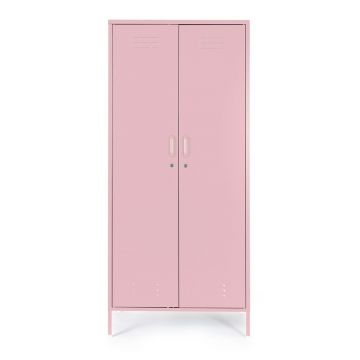 Dulap roz deschis din metal cu încuietoare 80x185x50 cm Cambridge – Yes Everyday