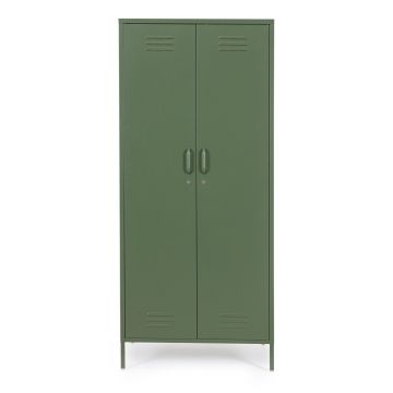 Dulap verde închis din metal cu încuietoare 80x185x50 cm Cambridge – Yes Everyday