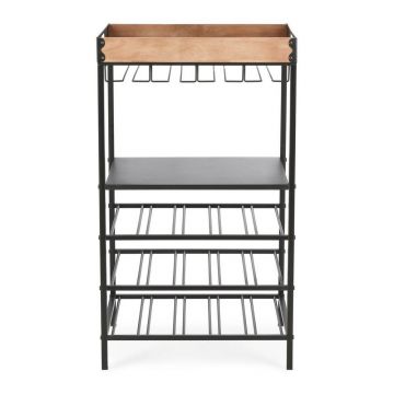 Dulap vinotecă negru din metal număr de sticle 15, 48,5x84,5x34 cm Isaac – Yes Everyday