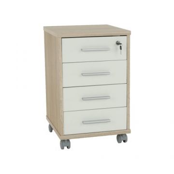 Dulapior Birou cu Cheie Stejar Sonoma Alb - Johan New 12