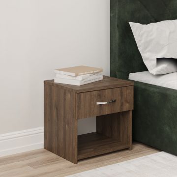 Noptiera Remi, 1 Sertar, Stejar Bronz, 40 x 35 x 40 cm