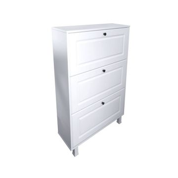 Pantofar 3 sertare front MDF alb mat - design modern si compact