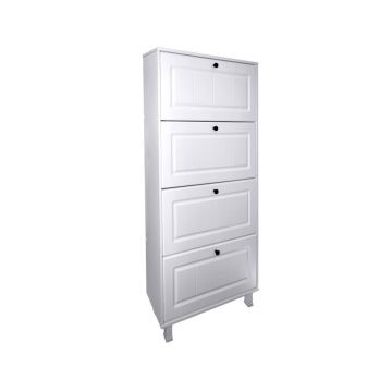 Pantofar 4 sertare front mdf alb mat, 594 x 1580 x 257 mm