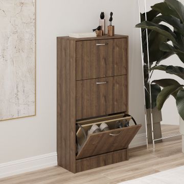 Pantofar Rin, 3 Usi, Stejar Bronz, 63 x 30 x 120 cm