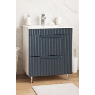 Set Baza front MDF si Lavoar seria 033, cu sertare, 60 cm, antracit