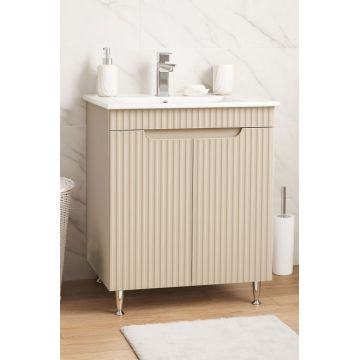 Set Baza front MDF si Lavoar seria 033, montat, 60 cm, crem