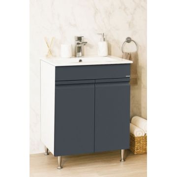 Set Baza front MDF si Lavoar seria 086, 60 cm, antracit