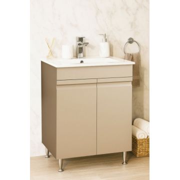 Set Baza front MDF si Lavoar seria 086, montat, 60 cm, cappuccino