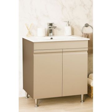 Set Baza front MDF si Lavoar seria 086, montat, 70 cm, cappuccino