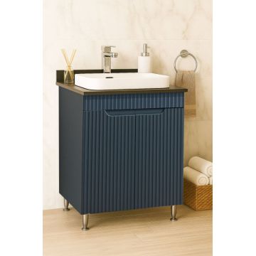 Set Baza front MDF si Lavoar seria 633, montat, 60 cm, antracit