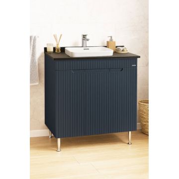 Set Baza front MDF si Lavoar seria 633, montat, 80 cm, antracit