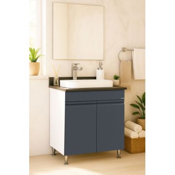 Set Baza front MDF si Lavoar seria 686, 60 cm, antracit