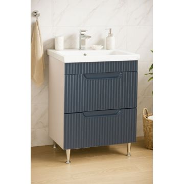 Set Baza front MDF si Lavoar seria 733, cu sertare, 60 cm, antracit