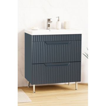 Set Baza front MDF si Lavoar seria 733, cu sertare, montat, 70 cm, antracit