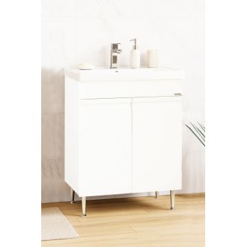 Set Baza front MDF si Lavoar seria 786, 60 cm, alb