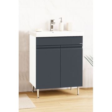 Set Baza front MDF si Lavoar seria 786, 60 cm, antracit