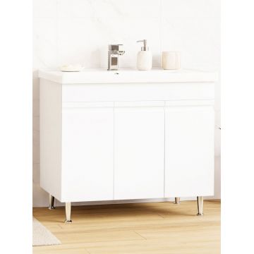 Set Baza front MDF si Lavoar seria 786, montat, 100 cm, alb