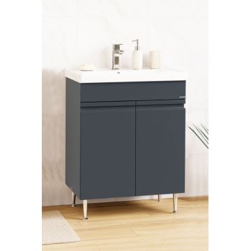 Set Baza front MDF si Lavoar seria 786, montat, 60 cm, antracit