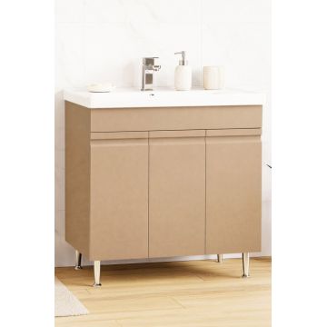 Set Baza front MDF si Lavoar seria 786, montat, 80 cm, cappuccino