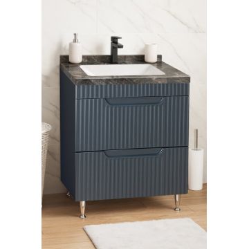 Set Baza front MDF si Lavoar seria 833, cu sertare, montat, 60 cm, antracit