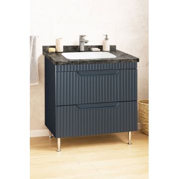 Set Baza front MDF si Lavoar seria 833, cu sertare, montat, 80 cm, antracit