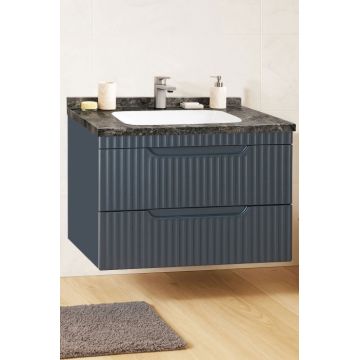 Set Baza front MDF si Lavoar seria 833, suspendata, cu sertare, montat, 80 cm, antracit