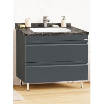 Set Baza front MDF si Lavoar seria 886, cu sertare, montat, 100 cm, antracit