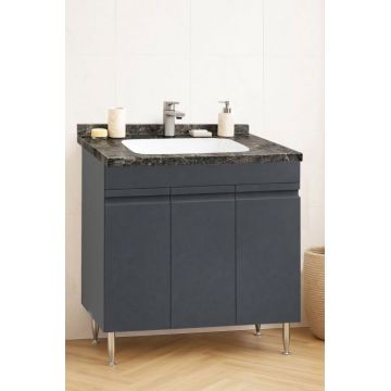 Set Baza front MDF si Lavoar seria 886, montat, 80 cm, antracit