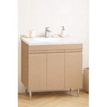 Set Baza front MDF si Lavoar seria 886, montat, 80 cm, cappuccino