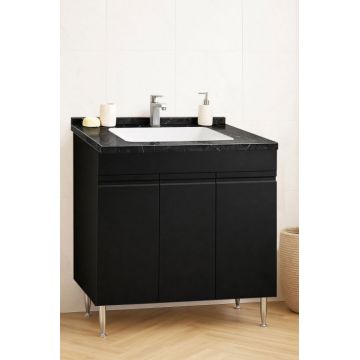 Set Baza front MDF si Lavoar seria 886, montat, 80 cm, negru