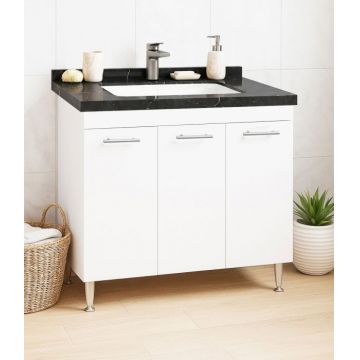 Set Baza si Lavoar seria 867, 80 cm, alb + negru