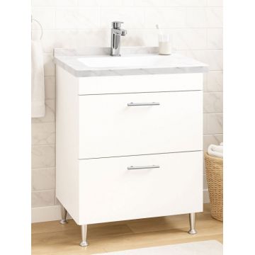 Set Baza si Lavoar seria 867, cu sertare, 60 cm, alb