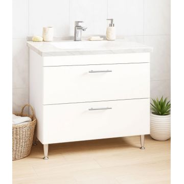 Set Baza si Lavoar seria 867, cu sertare, 80 cm, alb