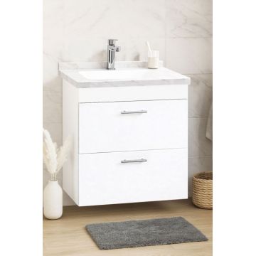 Set Baza si Lavoar seria 867, suspendata, cu sertare, 60 cm, alb