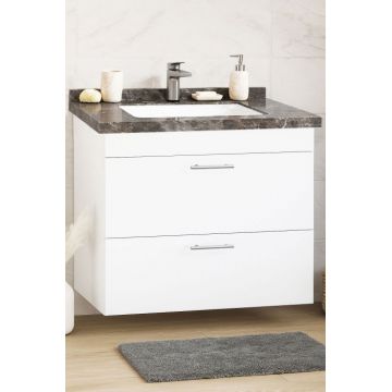 Set Baza si Lavoar seria 867, suspendata, cu sertare, 80 cm, alb + antracit