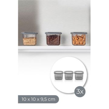 Set cutie de depozitare, Gri, 10 x 10 x 10 cm
