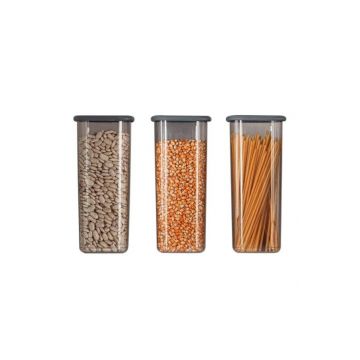 Set cutie de depozitare, Gri, 10 x 25 x 10 cm