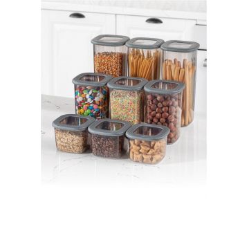 Set cutie de depozitare , Gri, 10 x 25 x 10 cm