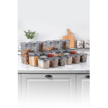 Set cutie de depozitare, Gri, 12 x 28 x 17 cm