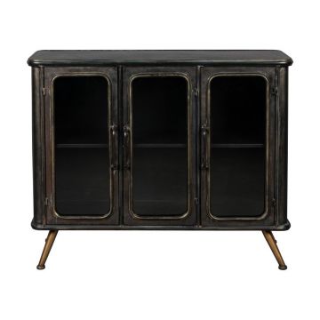 Vitrină neagră din metal 100x80x37 cm Denza – Dutchbone