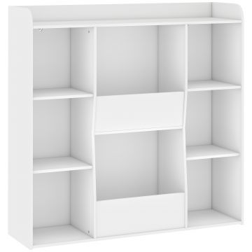 AIYAPLAY Mobilier de depozitare pentru copii, bibliotecă pentru copii cu 8 compartimente și etajeră superioară, 104 x 29 x 101,5 cm, alb | Aosom Romania