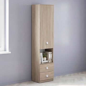 Biblioraft LINEA 45, 1 Usa, 2 Sertare, Oak