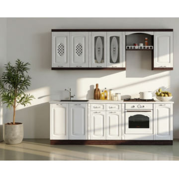 Bucatarie Katiusa RO MDF Wenge Alb 260x60x200 cm