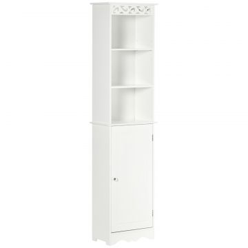 Coloana Baie Lemn Alb - 40 23 160 cm, Decor Sculptura Florala