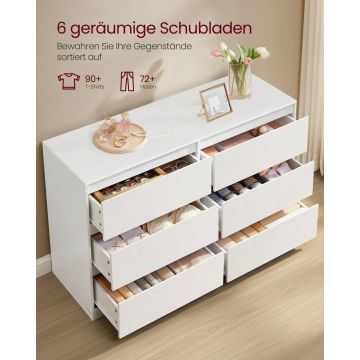 Comoda cu sertare, Kailyn, Vasagle, Alb, 119.4x40x75 cm