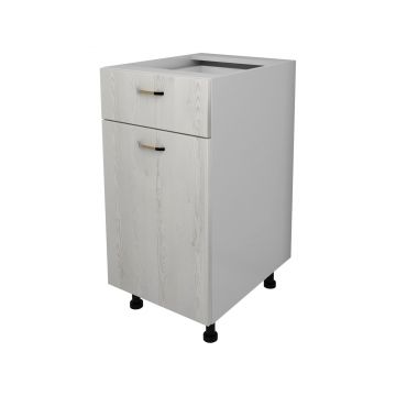Corp Baza Lecce, 1 Sertar, 1 Usa, Pin Alb/Alb, 40 x 50 x 80 cm